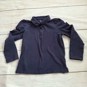 Children's Place Size 5-6 Navy Long Sleeve Polo Shirt